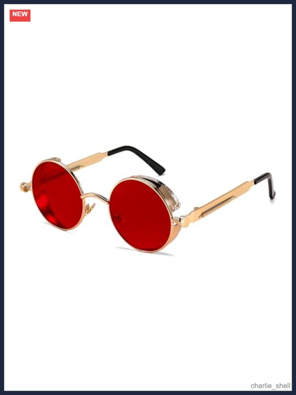 Retro Steampunk Gothic Round Metal Sunglasses Unisex UV400
